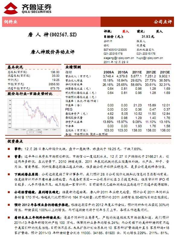 唐人神股票最新動(dòng)態(tài)全面解讀